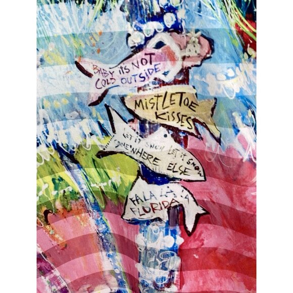 Leoma Lovegrove XL Christmas Themed Holiday Dress Wearable Art Colorful Tropical - Picture 6 of 7